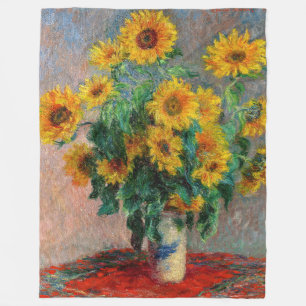 Claude Monet - Bouquet of Sunflowers Fleece Blanket