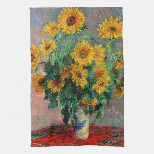 Claude Monet - Bouquet of Sunflowers Kitchen Towel (Vertical)