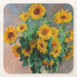Claude Monet - Bouquet of Sunflowers Square Paper Coaster<br><div class="desc">Bouquet of Sunflowers / Bouquet de tournesols - Claude Monet,  Oil on Canvas,  1881</div>