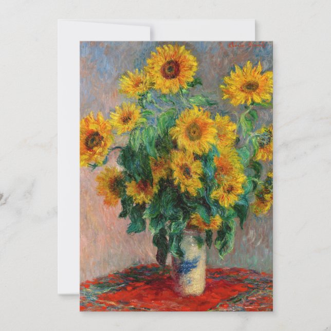Claude Monet - Bouquet of Sunflowers Thank You Card (Front)