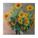 Claude Monet - Bouquet of Sunflowers Tile<br><div class="desc">Bouquet of Sunflowers / Bouquet de tournesols - Claude Monet,  Oil on Canvas,  1881</div>