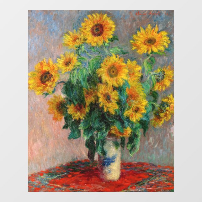 Claude Monet - Bouquet of Sunflowers Window Cling (Sheet)
