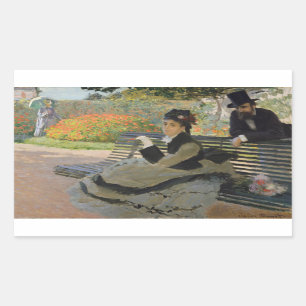 Claude Monet - Camille Monet on a Bench Sticker