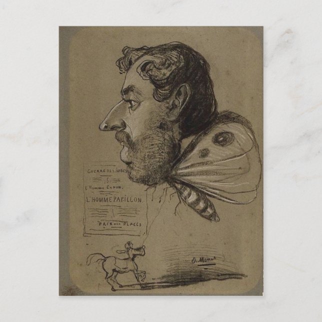 Claude Monet Caricature of Jules Didier c. 1860 Te Postcard (Front)