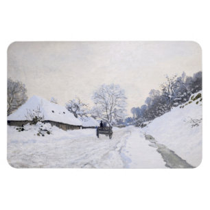 Claude Monet - Cart on the Snowy Road at Honfleur Magnet