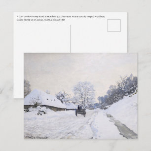 Claude Monet - Cart on the Snowy Road at Honfleur Postcard