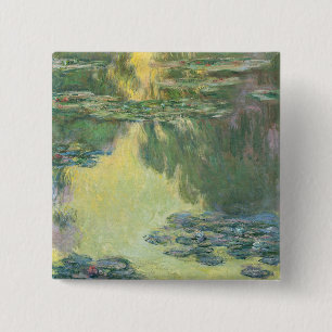 Claude Monet Classic Painting, Waterlilies (1907) 2 Inch Square Button