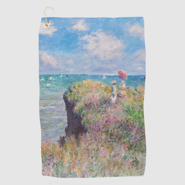Claude Monet - Cliff Walk at Pourville Golf Towel (Front)