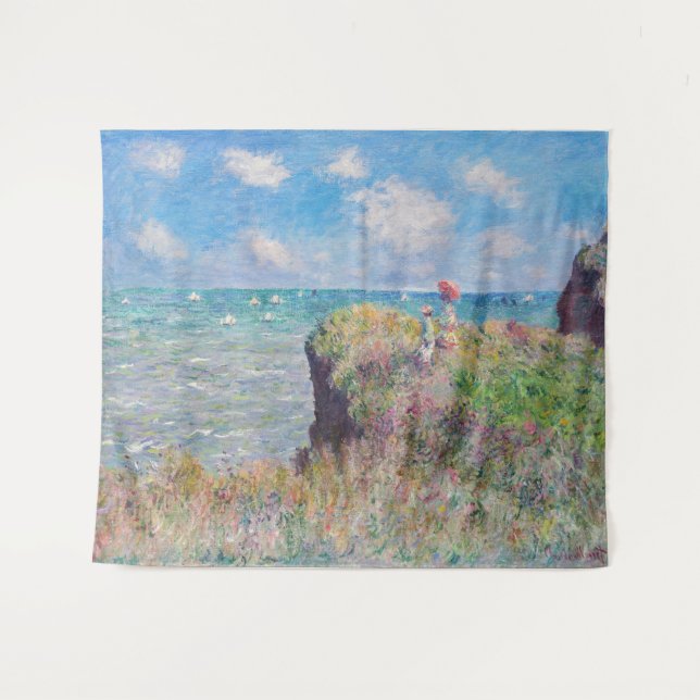 Claude Monet - Cliff Walk at Pourville Tapestry (Front (Horizontal))