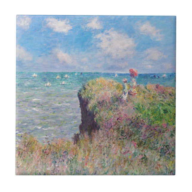 Claude Monet - Cliff Walk at Pourville Tile (Front)