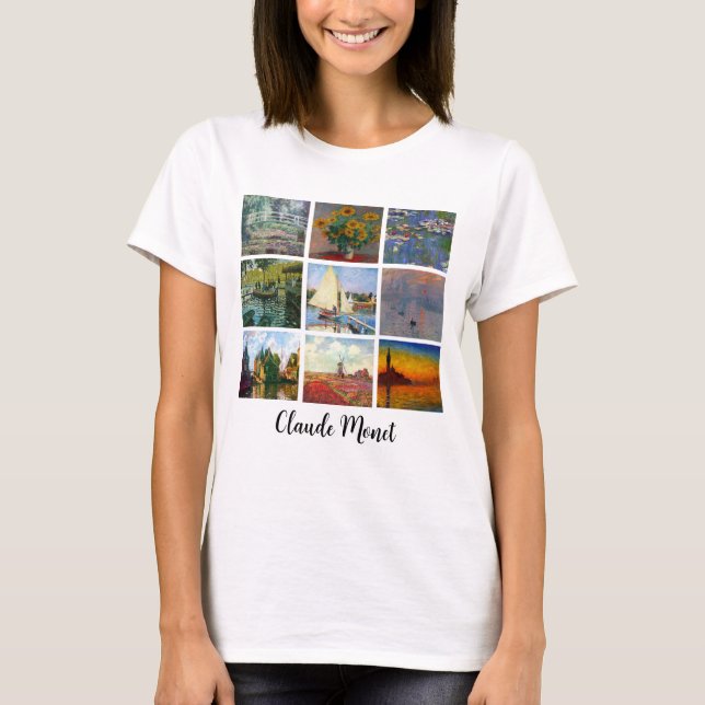 Claude Monet Collage Personalized Art Print T-Shirt (Front)