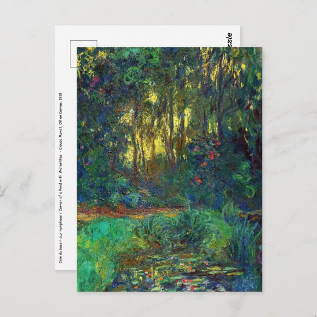 Claude Monet - Corner of a Pond with Waterlilies Postcard (Front/Back)