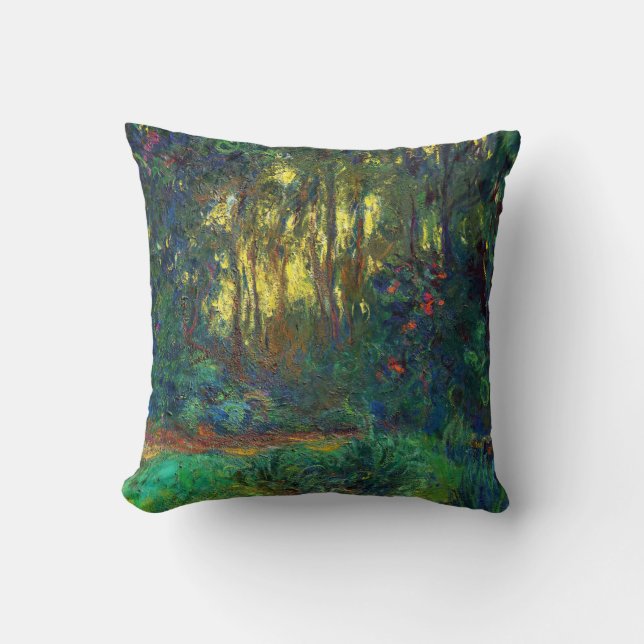 Claude Monet - Corner of a Pond with Waterlilies Throw Pillow (Front)