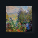 Claude Monet - Corner of the Garden at Montgeron 2 Inch Square Button<br><div class="desc">Corner of the Garden at Montgeron / Coin de jardin a Montgeron - Claude Monet,  Oil on Canvas,  1876</div>