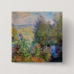 Claude Monet - Corner of the Garden at Montgeron 2 Inch Square Button
