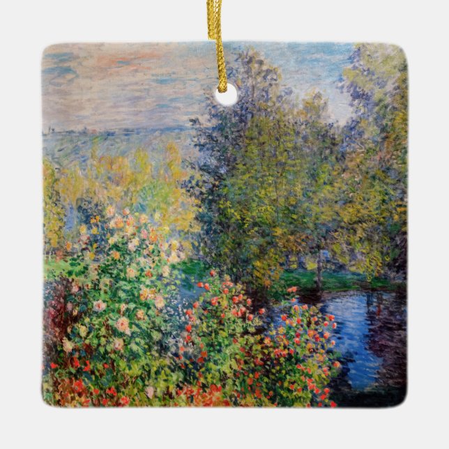 Claude Monet - Corner of the Garden at Montgeron Ceramic Ornament (Front)
