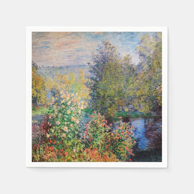 Claude Monet - Corner of the Garden at Montgeron Napkin (Front)