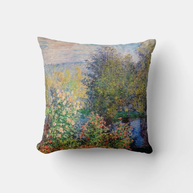 Claude Monet - Corner of the Garden at Montgeron Throw Pillow (Front)