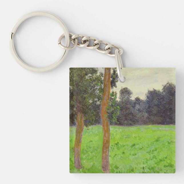 Claude Monet | Deux Arbres dans la Prairie Keychain (Front)