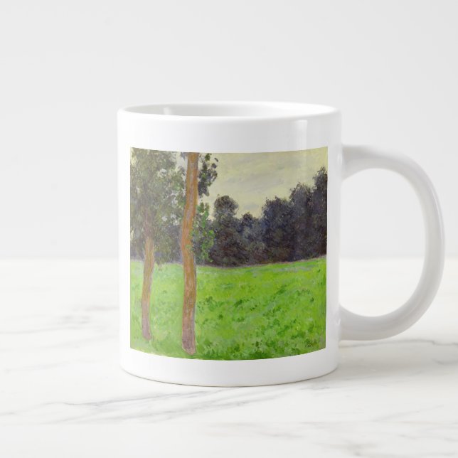 Claude Monet | Deux Arbres dans la Prairie Large Coffee Mug (Right)