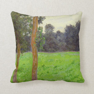 Claude Monet Deux Arbres dans la Prairie Throw Pillow
