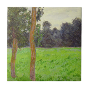 Claude Monet Deux Arbres dans la Prairie Tile