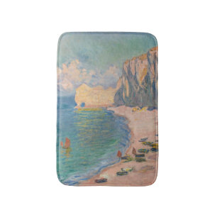 Claude Monet - Etretat: Beach and Falaise d'Amont Bath Mat