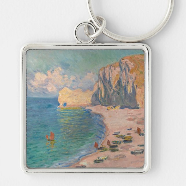 Claude Monet - Etretat: Beach and Falaise d'Amont Keychain (Front)