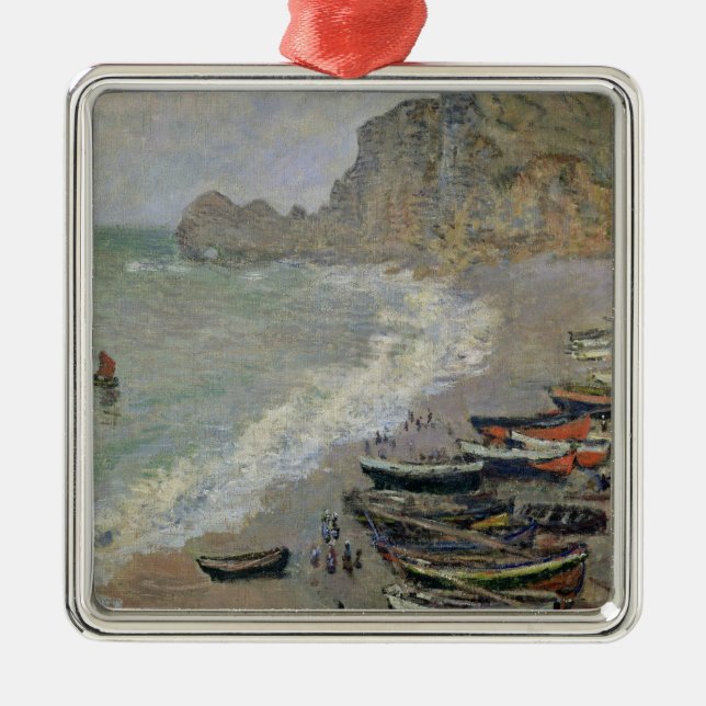 Claude Monet | Etretat, beach and Porte d'Amont Metal Ornament (Front)