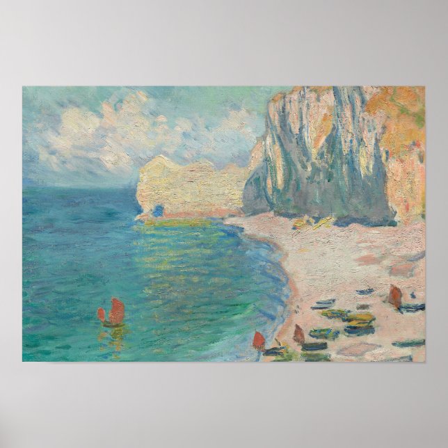 Claude Monet - Etretat - The Beach and the Falaise Poster (Front)