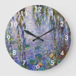 Claude Monet famous artwork Water Lilies Large Clock