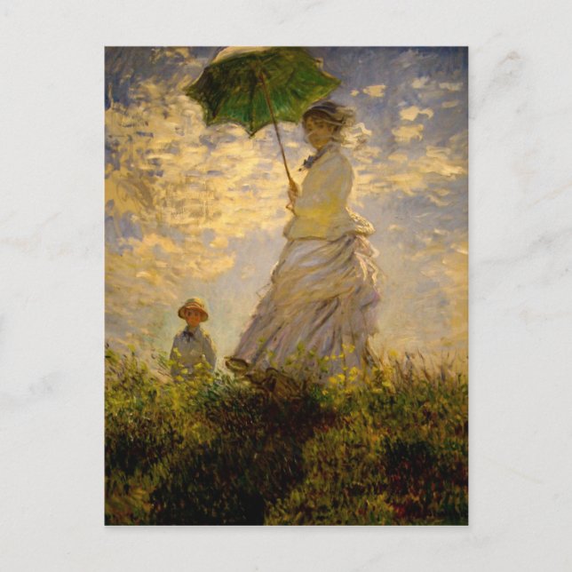 Claude Monet - Femme avec Parasol (1875) Carte pos (Devant)