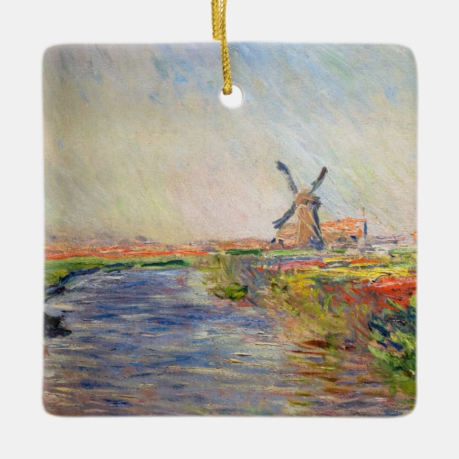 Claude Monet - Field of Tulips in Holland Ceramic Ornament (Front)