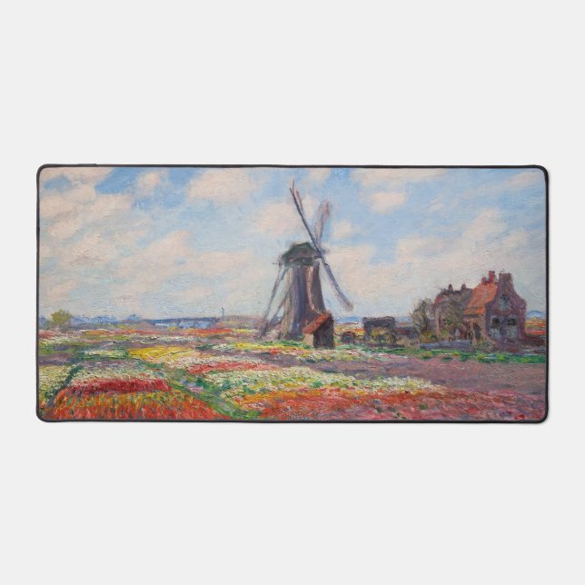 Claude Monet - Field of Tulips in Holland Desk Mat (Front)