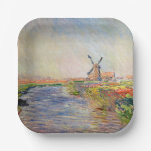 Claude Monet - Field of Tulips in Holland Paper Plate
