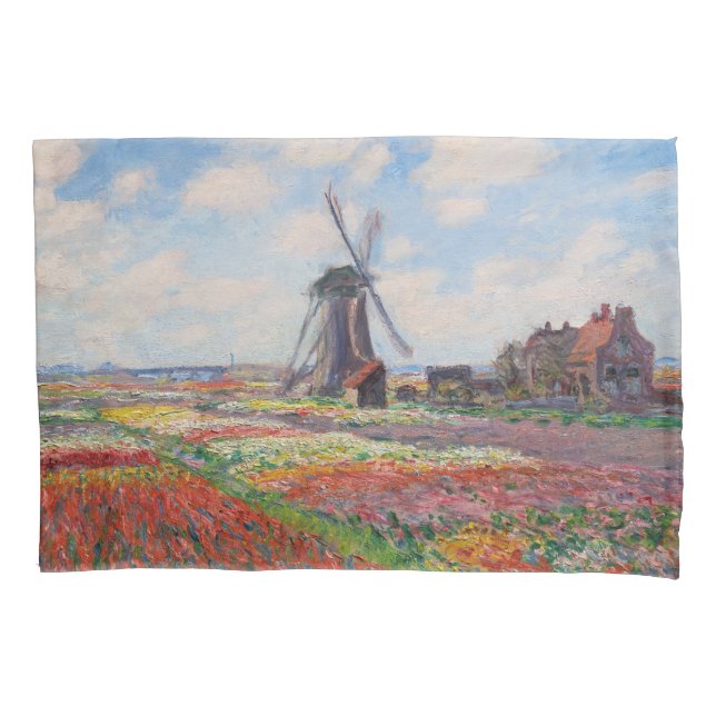Claude Monet - Field of Tulips in Holland Pillowcase (Front)