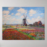 Claude Monet - Field of Tulips in Holland Poster<br><div class="desc">Field of Tulips in Holland (Champs de tulipes en Hollande) - Claude Monet,  Oil on Canvas,  1886</div>