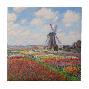 Claude Monet - Field of Tulips in Holland Tile
