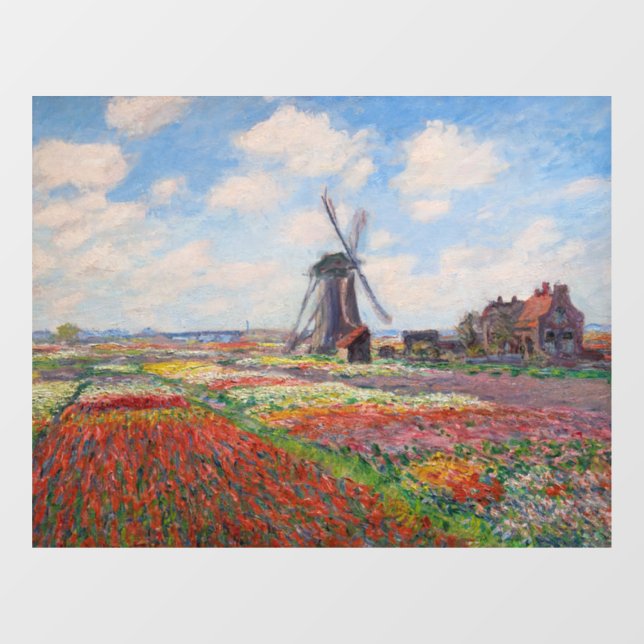 Claude Monet - Field of Tulips in Holland Window Cling (Sheet)