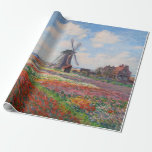 Claude Monet - Field of Tulips in Holland Wrapping Paper<br><div class="desc">Field of Tulips in Holland (Champs de tulipes en Hollande) - Claude Monet,  Oil on Canvas,  1886</div>