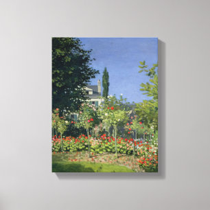 Claude Monet Flowering Garden at Sainte-Adresse Canvas Print