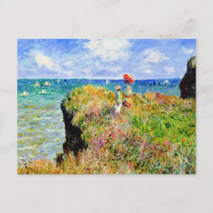 Claude Monet - French Clifftop - Impressionism Postcard