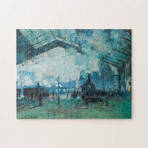 Claude Monet French Train Railroad Travel Art Jigsaw Puzzle