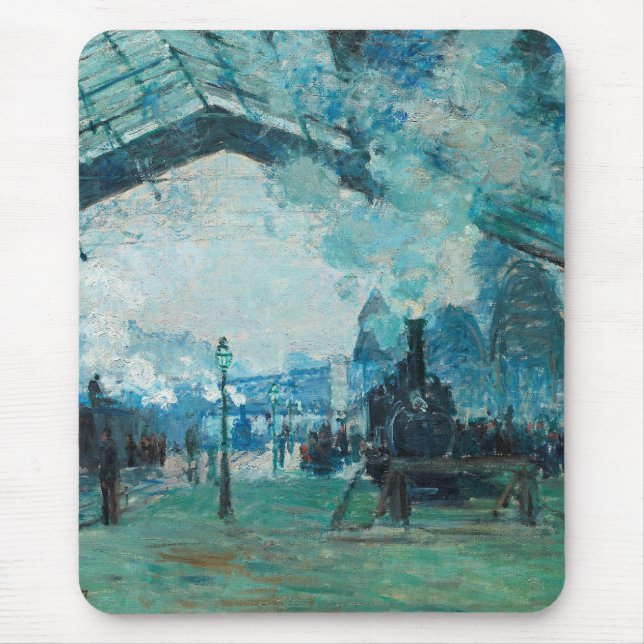 Claude Monet French Train Railroad Travel Art Mouse Pad (Front)