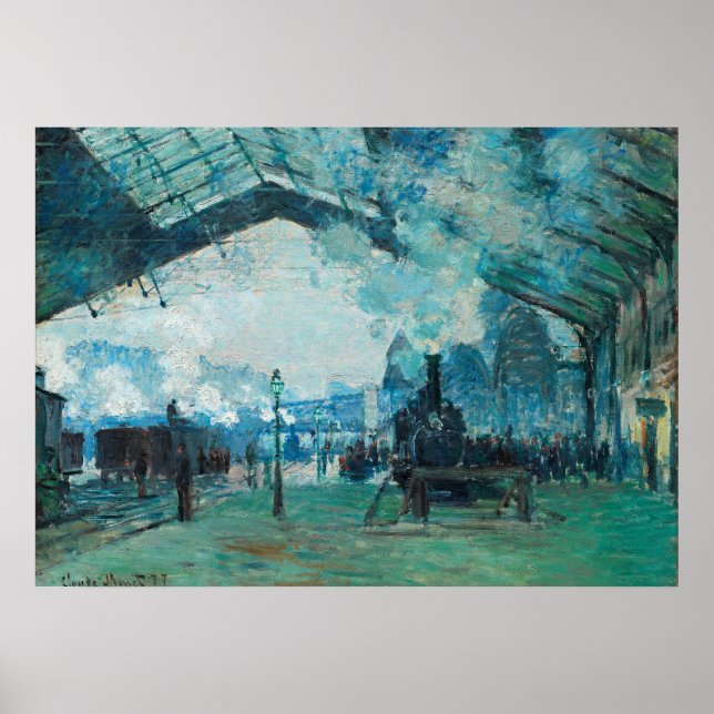 Claude Monet French Train Railroad Travel Art Poster (Front)