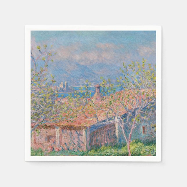 Claude Monet - Gardener's House at Antibes Napkin (Front)