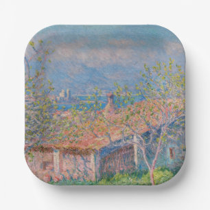 Claude Monet - Gardener's House at Antibes Paper Plate