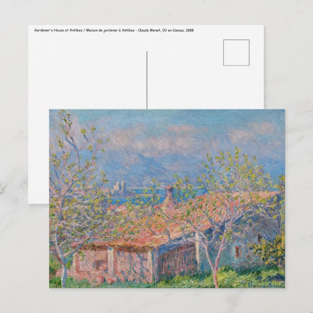 Claude Monet - Gardener's House at Antibes Postcard (Front/Back)