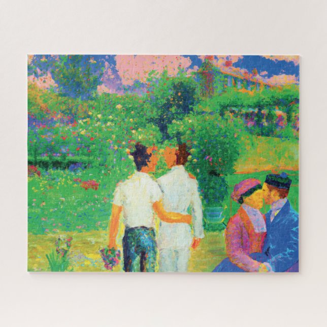 Claude Monet Gay Lovers AI Generated Jigsaw Puzzle (Horizontal)