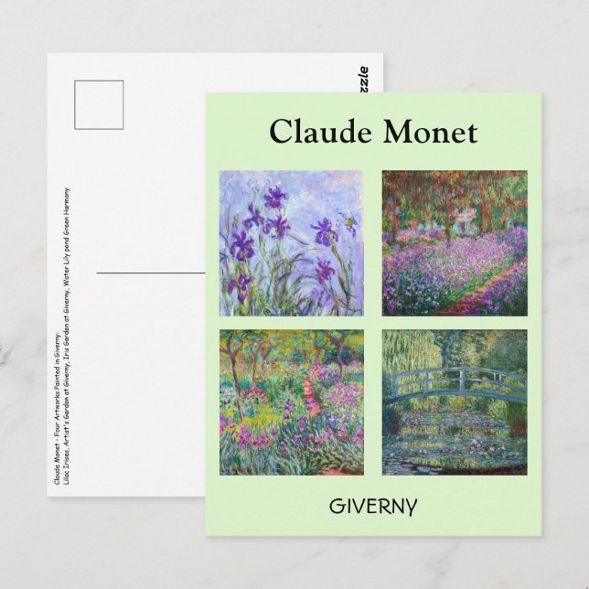 Claude Monet - Giverny Masterpieces Selection Postcard (Front/Back)